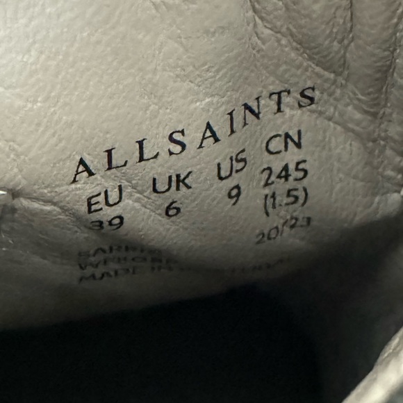 NWOB Allsaints Sarris Black Leather High Heel Booties - Picture 14 of 14